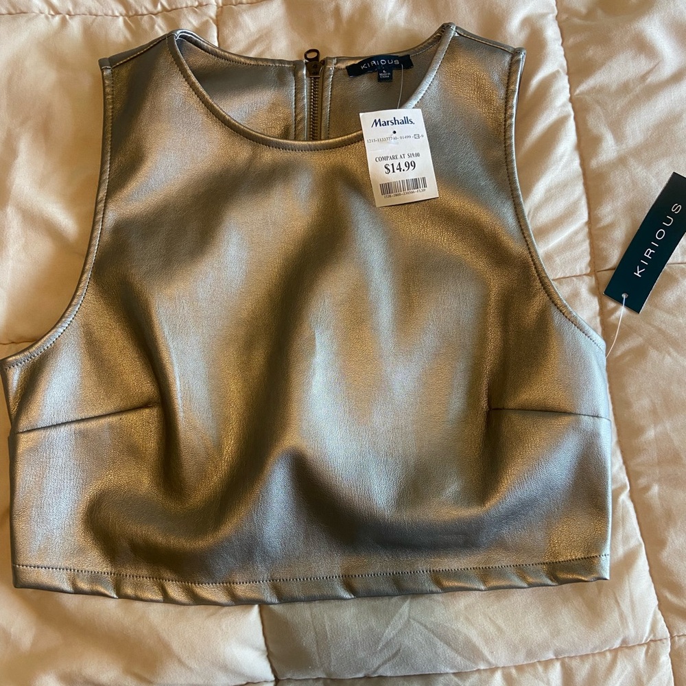 Gold pleather top